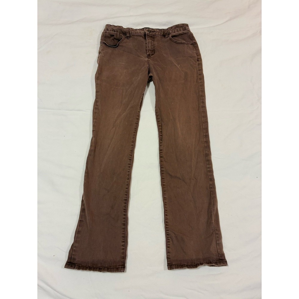 JAG Jeans Women's Size 16 Straight Leg Stretch Denim Brownish Red Maroon Pants‎